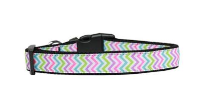 Dog & Cat Nylon Collar or Leash, "Summer Chevron"