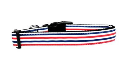 Dog & Cat Nylon Collar or Leash, "Patriotic Stripes"