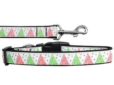 Christmas Dog & Cat Nylon Collar or Leash, "Fancy Schmancy Christmas Trees"