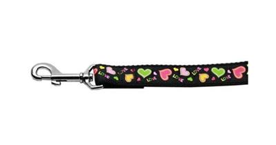 Dog & Cat Nylon Collar or Leash, "Neon Love"