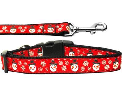 Christmas Dog & Cat Nylon Collar or Leash, "Snowmen"