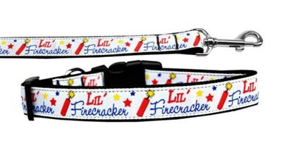 Dog & Cat Nylon Collar or Leash, "Lil' Firecracker"