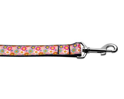 Dog & Cat Nylon Collar or Leash, "Pink Spring Flowers"