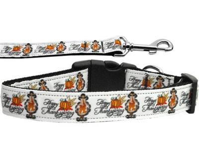 Dog & Cat Nylon Collar or Leash, "Happy Thanksgiving"