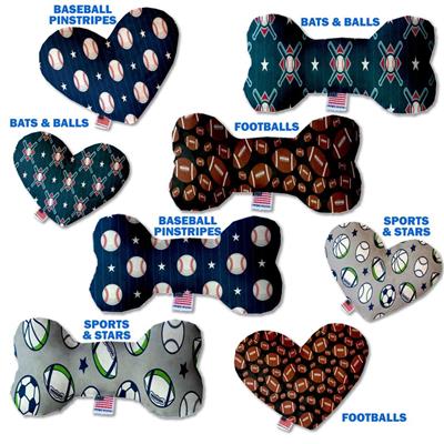 Dog Plush Heart or Bone Toy, "Sports Fan Group"