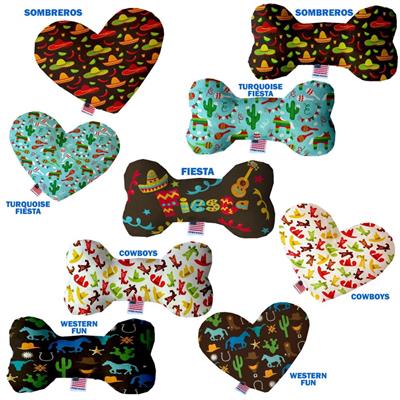 Dog Plush Heart or Bone Toy, "Fiesta Group"
