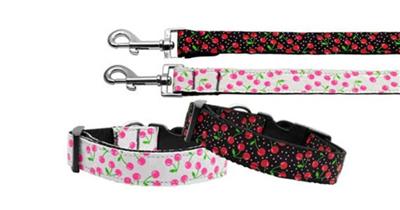 Dog & Cat Nylon Collar or Leash, "Cherries"