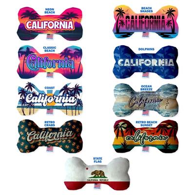 Dog Plush Bone Toys, "California Beaches"