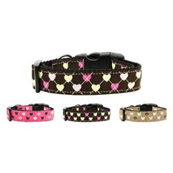Dog & Cat Nylon Collar or Leash, "Argyle Hearts"