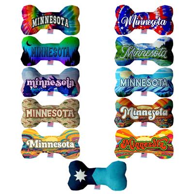 Dog Plush Bone Toys, "Minnesota State Options"