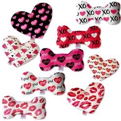 Valentine's Day Dog Plush Heart or Bone Toy, "Sweetheart Group"