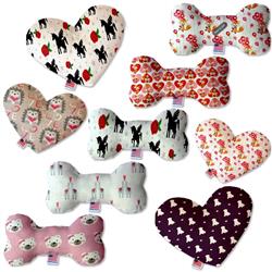 Dog Plush Heart or Bone Toy, "Valentine's Day Friends Group"