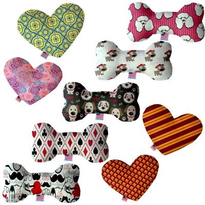 Dog Plush Heart or Bone Toy, "Dapper Dogs Group"