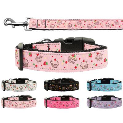 Dog & Cat Nylon Collar or Leash, "Cupcakes"