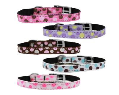 Dog & Cat Nylon Collar or Leash 3/8" wide, "Confetti Dots"