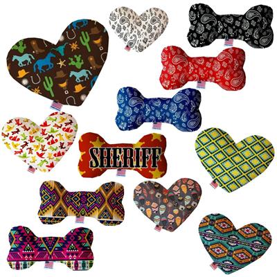 Dog Plush Heart or Bone Toy, "Southwestern Group"