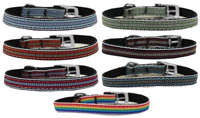 Dog & Cat Nylon Collar or Leash, "Preppy Stripes"