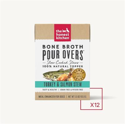 The Honest Kitchen Dog Pour Bone Broth Turkey Salmon 5.5oz. (Case of 12)