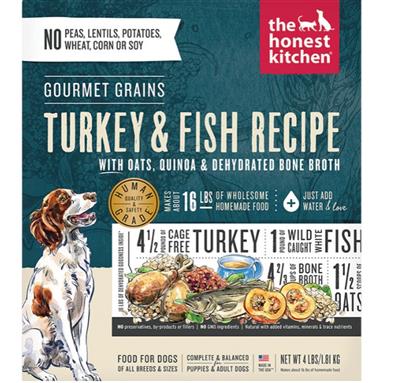 Honest Kitchen Dog Gourmet Grains Turkey And Whitefish 4Lbs. Box