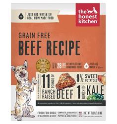 Honest Kitchen Dog Grain Free Beef 7Lbs. Box.