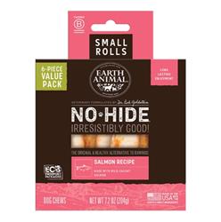 EARTH ANIMAL DOG NO-HIDE SALMON ROLLS SMALL VALUE 6 PACK