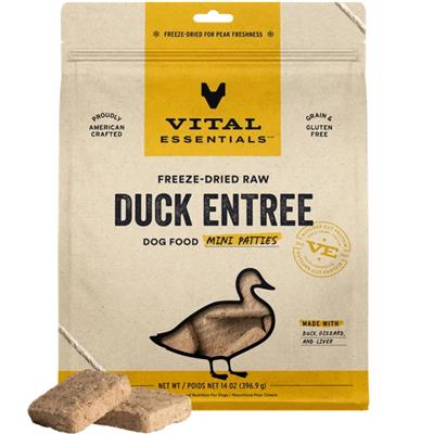 Vital Essentials Dog Freeze-Dried Mini Patties Duck 14oz.