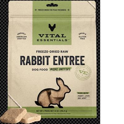 Vital Essentials Dog Freeze-Dried Mini Patties Rabbit 14Oz