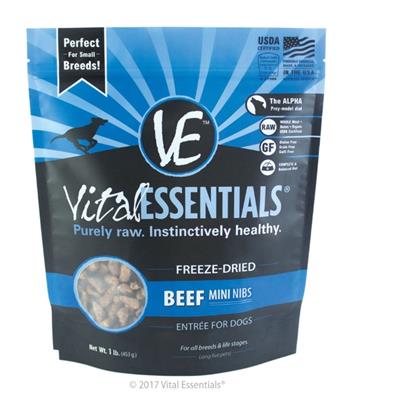 Vital Essentials Freeze Dried Beef Mini Nibs 1 Lb