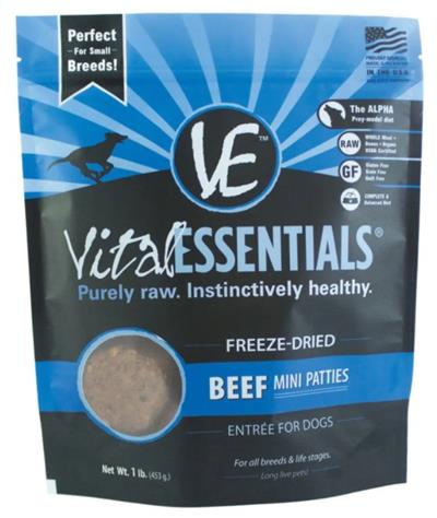 Vital Essentials Dog Freeze-Dried - Beef Mini Patty