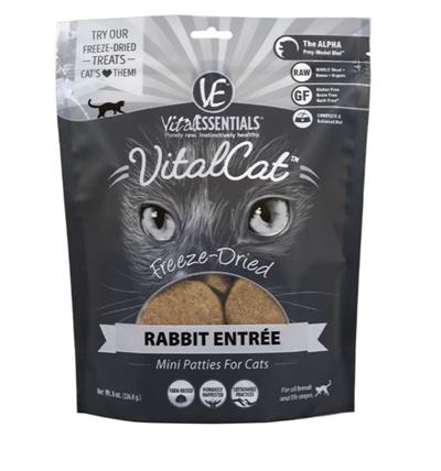 Vital Essentials Cat Freeze Dried Mini Patty Rabbit 8oz.