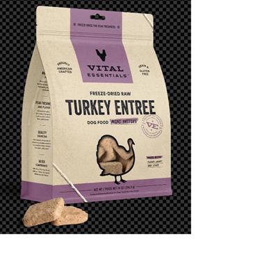 Vital Essentials Dog Freeze-Dried Mini Patties Turkey 14oz.