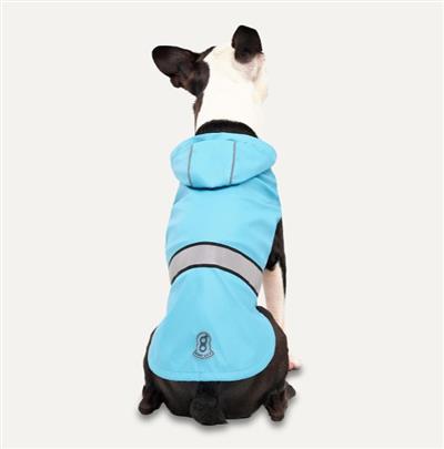 Goo-Eez Reflective Hooded Raincoat Baby Blue/Grey Small