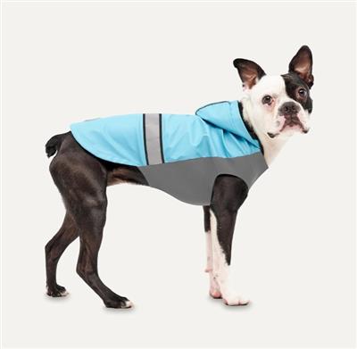 Goo-Eez Reflective Hooded Raincoat Baby Blue/Grey Small