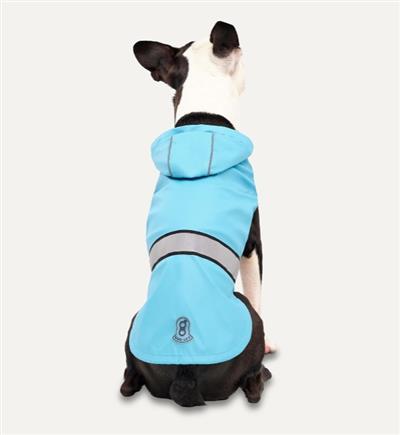 Goo-Eez Reflective Hooded Raincoat Baby Blue/Grey Large
