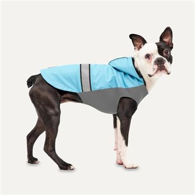 Goo-Eez Reflective Hooded Raincoat Baby Blue/Grey Medium