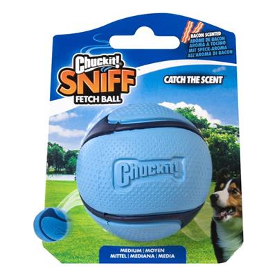 Chuckit Dog Sniff Fetch Ball Bacon Medium
