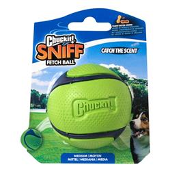 Chuckit Dog Sniff Fetch Ball Peanut Butter Medium