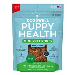 Dogswell Dog Lifestage Puppy Treats Mini Soft Strips Lamb 10oz.