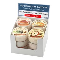Pet House Fall/Winter Mini Candle Mixed Case, 3 Each Of: Pumpkin Spice, Apple Cider, Evergreen Forest, Pecan Pie