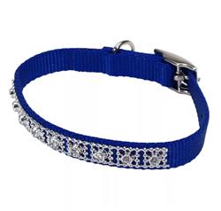Coastal Nylon Jeweled Collar Blue 3/8X10In
