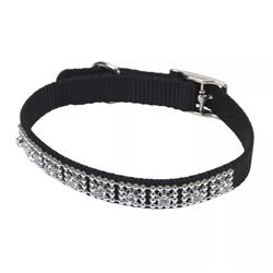 Coastal Nylon Jeweled Collar Black 3/8X10In