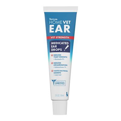 Tropiclean Homevet Dog Medicated Ear Drops 2oz.