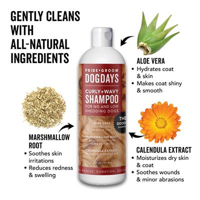 DOGDAYS Hydrating Dog Shampoo for Curly & Wavy Coats — Tear-Free, Vegan, and Hypoallergenic