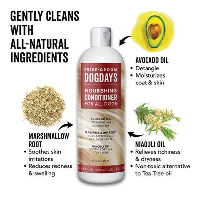 DOGDAYS Moisturizing Dog Conditioner — Hypoallergenic, Detangling, and Soothing for All Coat Types