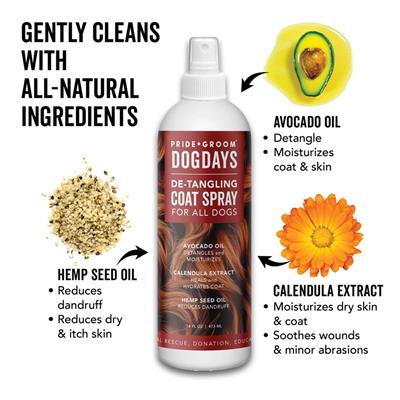 DOGDAYS Leave-In Detangling Spray — Hydrating, Frizz-Control Formula for All Coat Types
