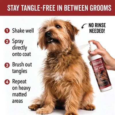 DOGDAYS Leave-In Detangling Spray — Hydrating, Frizz-Control Formula for All Coat Types