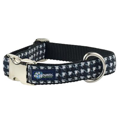 Houndstooth Black & White Velvet Essential Dog Collar