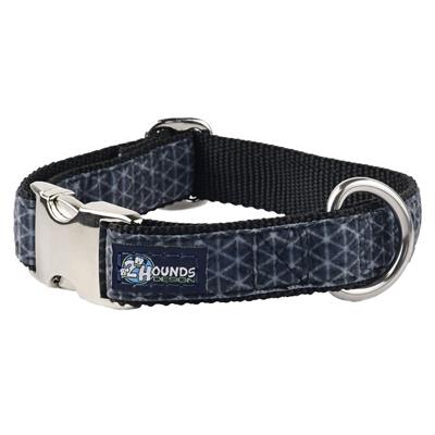 Industrial Geometric Black Velvet Essential Dog Collar