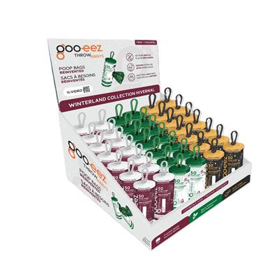 Goo-eez Disposable Pet Waste Bag Dispenser Counter Display - Winter Wonderland Collection