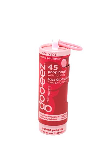 Goo-eez Disposable Pet Waste Bag Dispenser - 45 Bags - Cherry Pop
